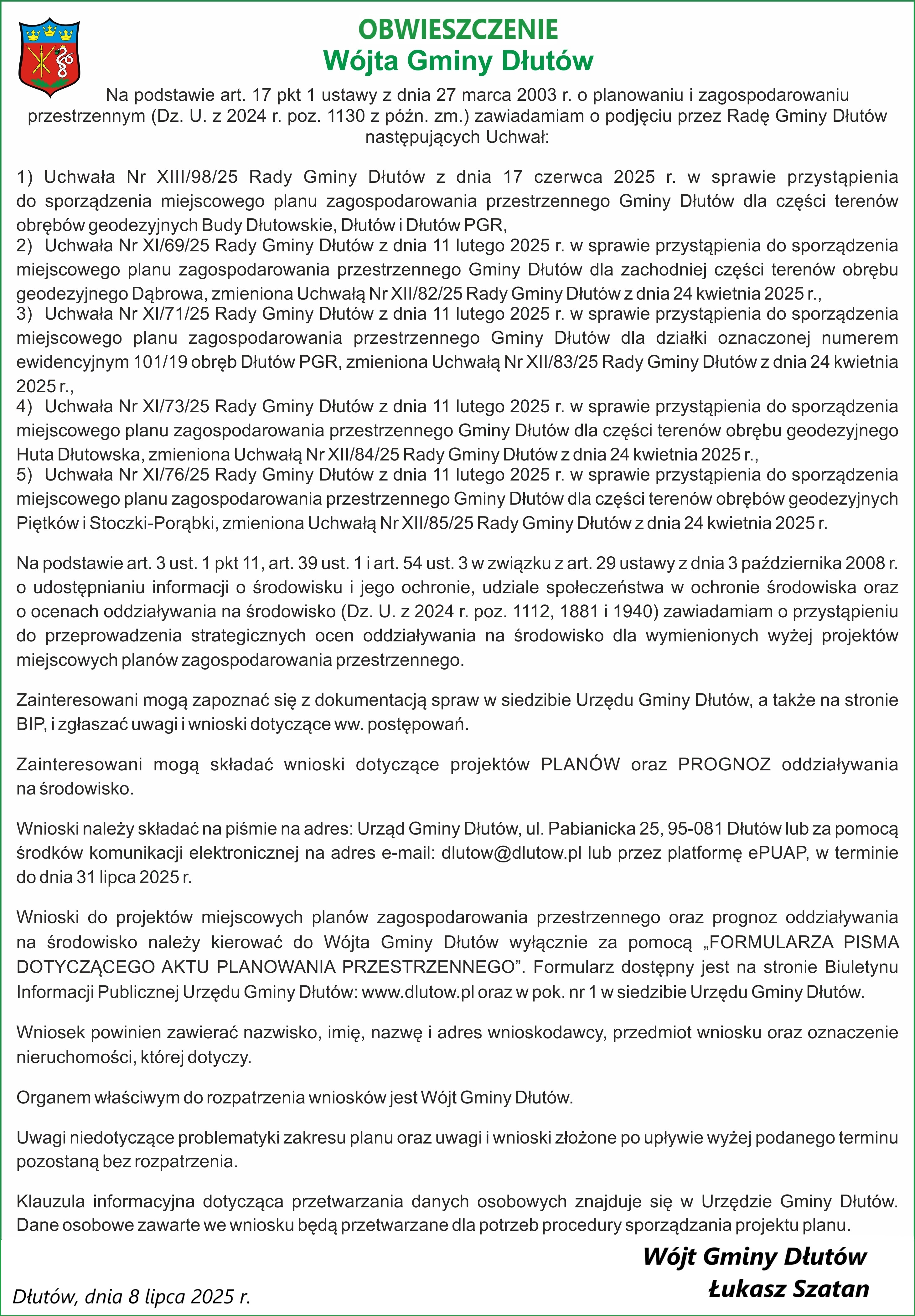 OBWIESZCZENIE GMINA DŁUTÓW 7.07.jpg