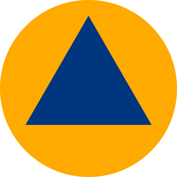 AEDzal. nr 4 - Miedzynarodowy znak obrony cywilnej.png