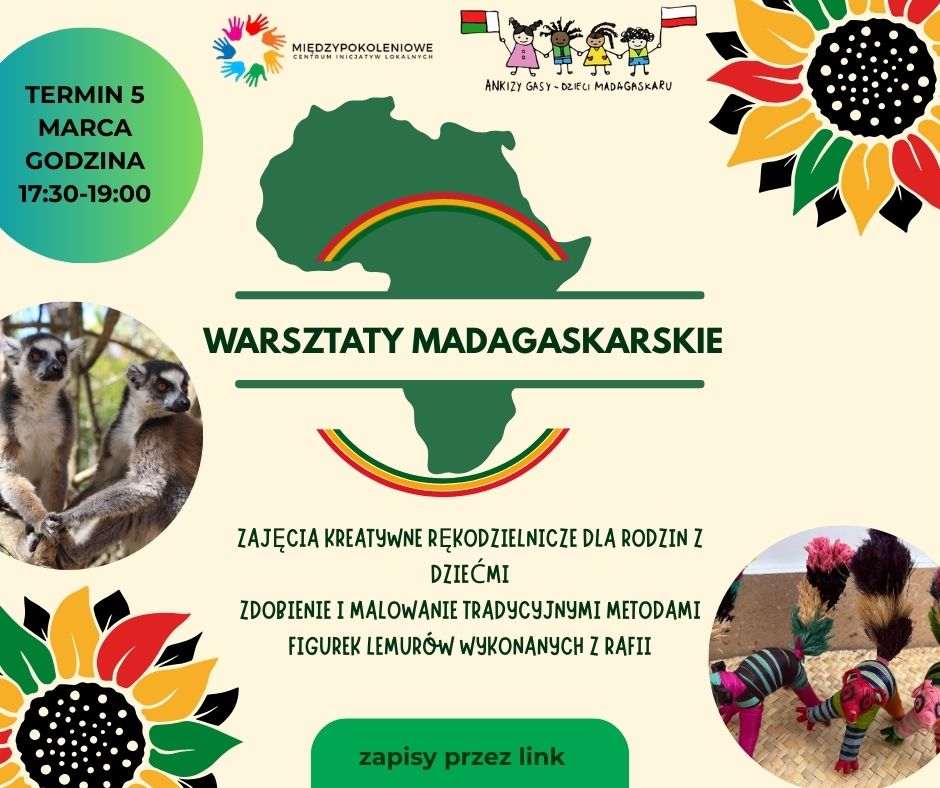 ZAJĘCIA KREATYWNE RĘKODZIELNICZE DLA RODZIN Z DZIEĆMI ZDOBIENIE I MALOWANIE TRADYCYJNYMI METODAMI FIGUREK LEMURÓW WYKONANYCH Z RAFII (2).jpg