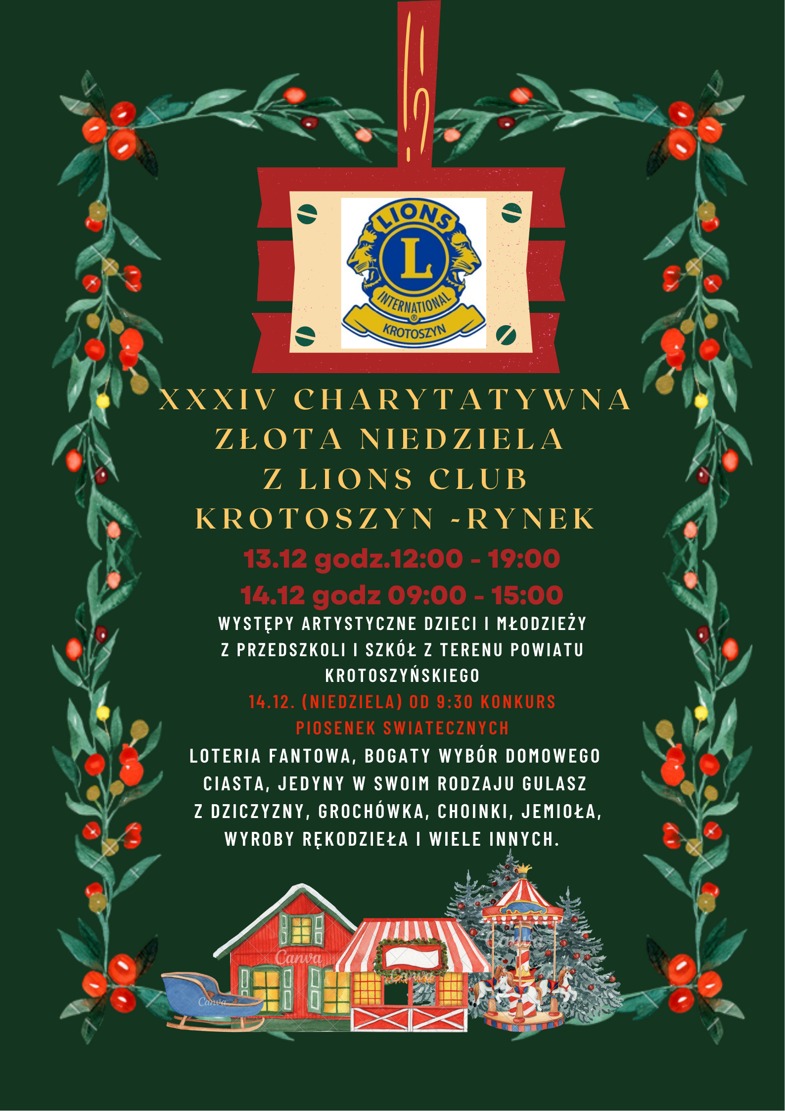 Zielony i Czerwony Świąteczny Jarmark Boże Narodzenie Plakat.png