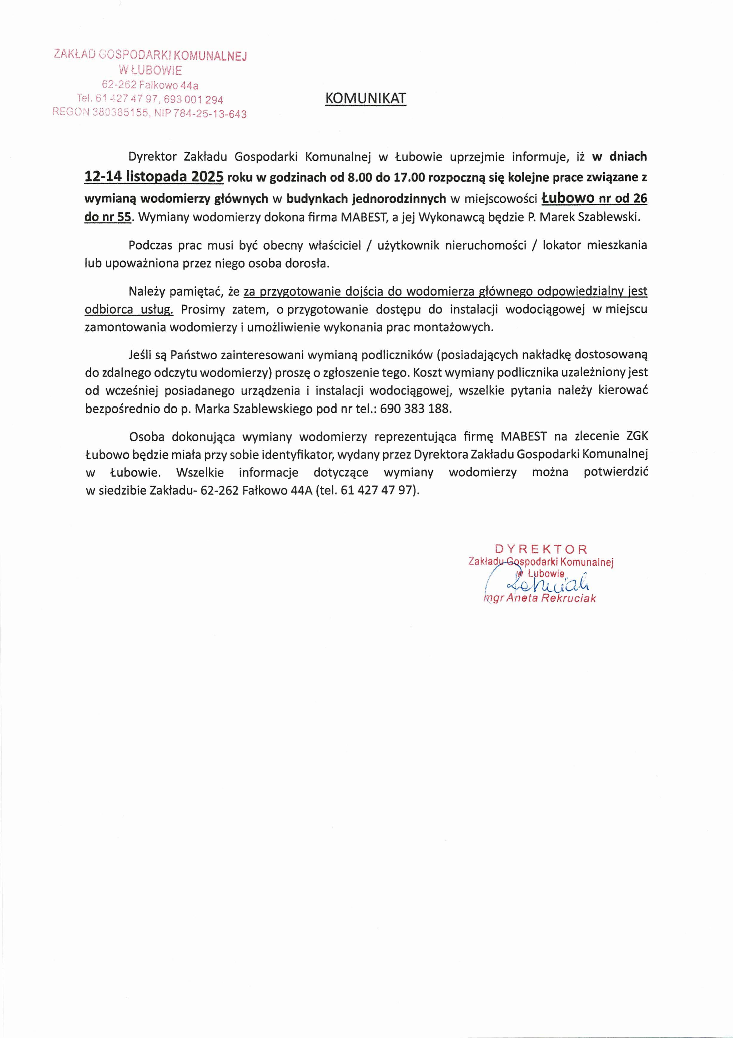 wymiana wodomierzy Łubowo.jpg