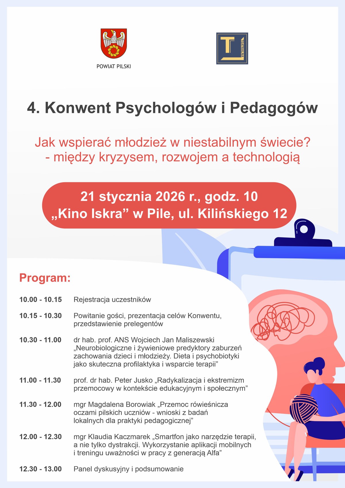 Plakat - 4.Konwent Psychologów i Pedagogów 21 stycznai 2026 r. godz. 10.00.jpg