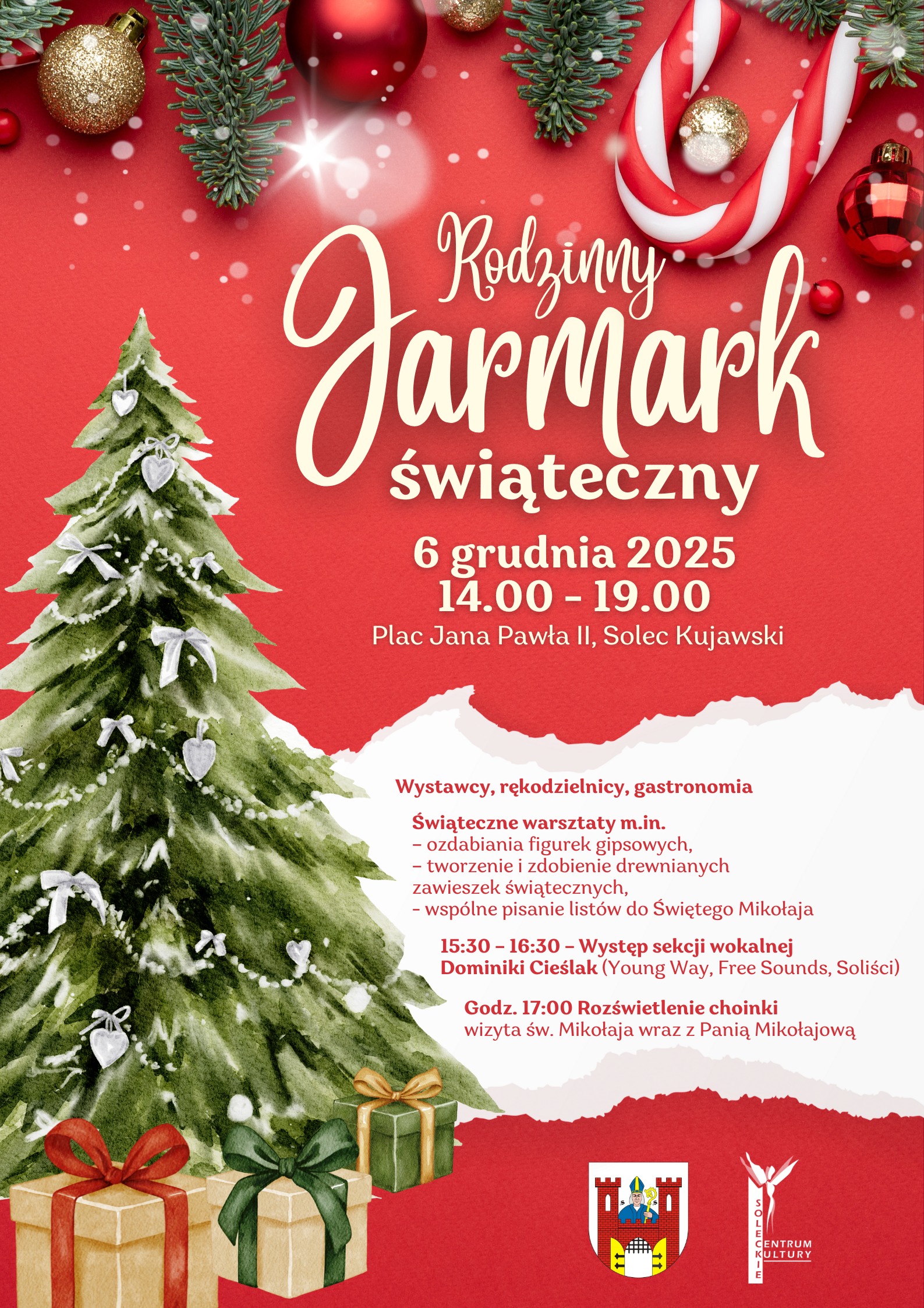 Bordowy Kremowy Tradycyjny Jarmark Świąteczny Plakat(1).png