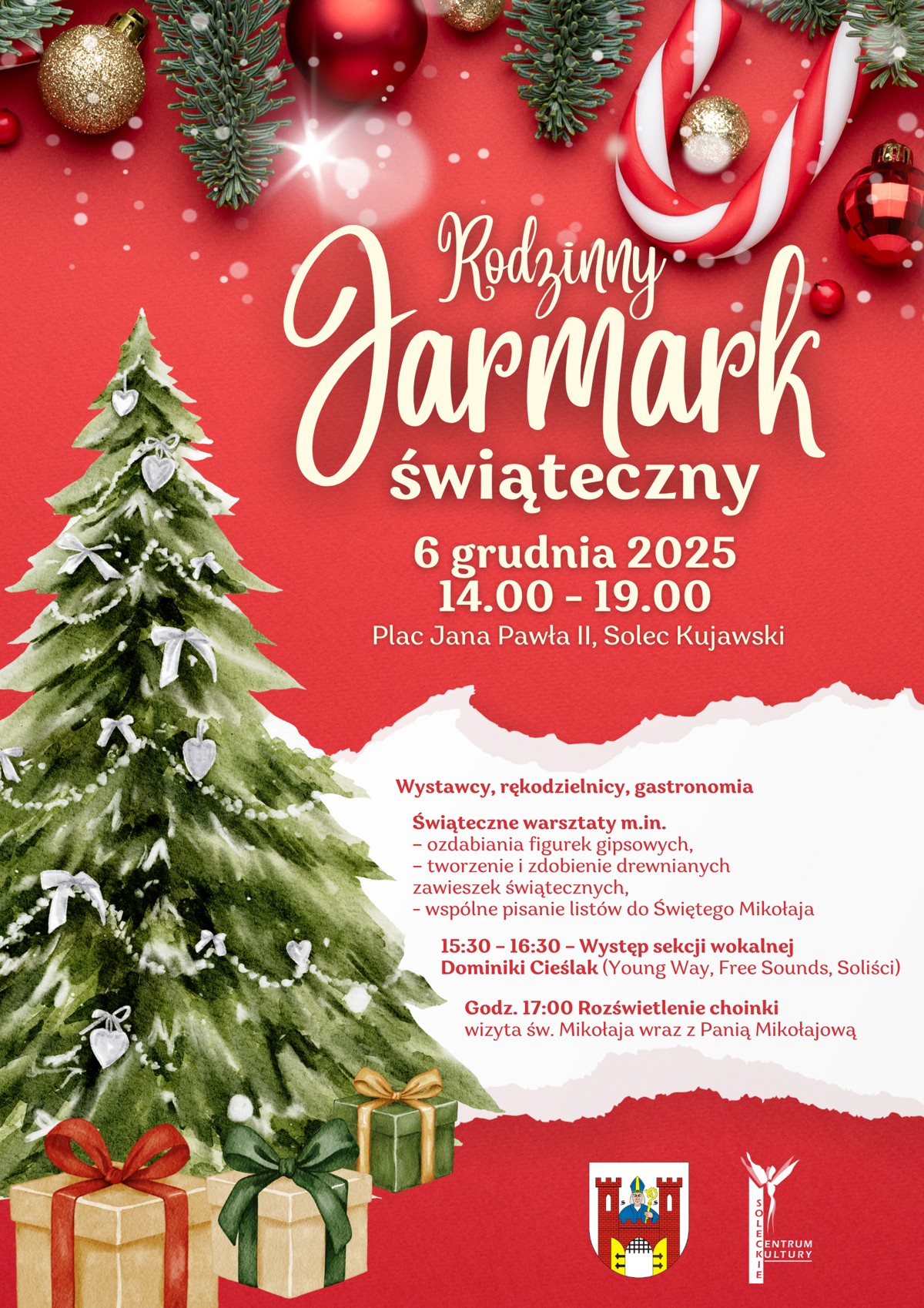 Bordowy Kremowy Tradycyjny Jarmark Świąteczny Plakat(1).png
