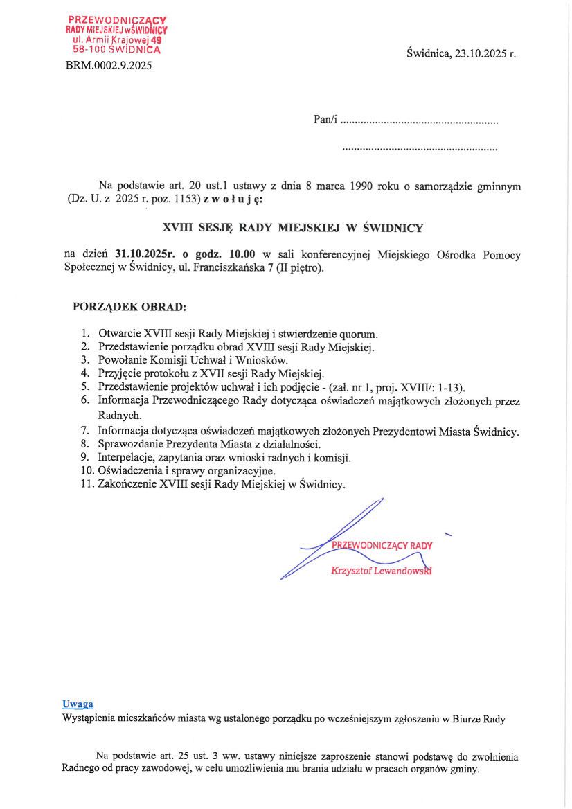 porządek obrad_XVIII sesja RM w dniu 31.10.jpg