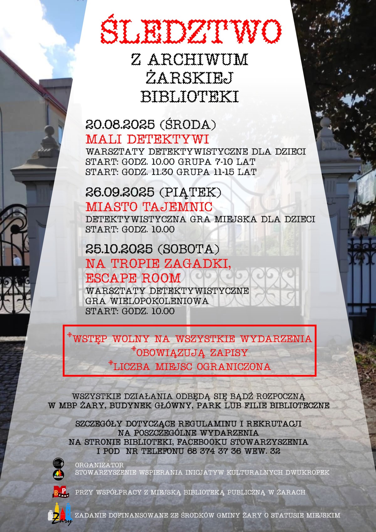 Plakat, Śledztwo. Z akt żarskiej biblioteki.jpg